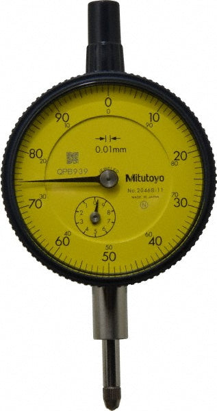 Mitutoyo 2046A-11 Dial Drop Indicator 0-100 Dial Reading, 0.0100 mm Accuracy