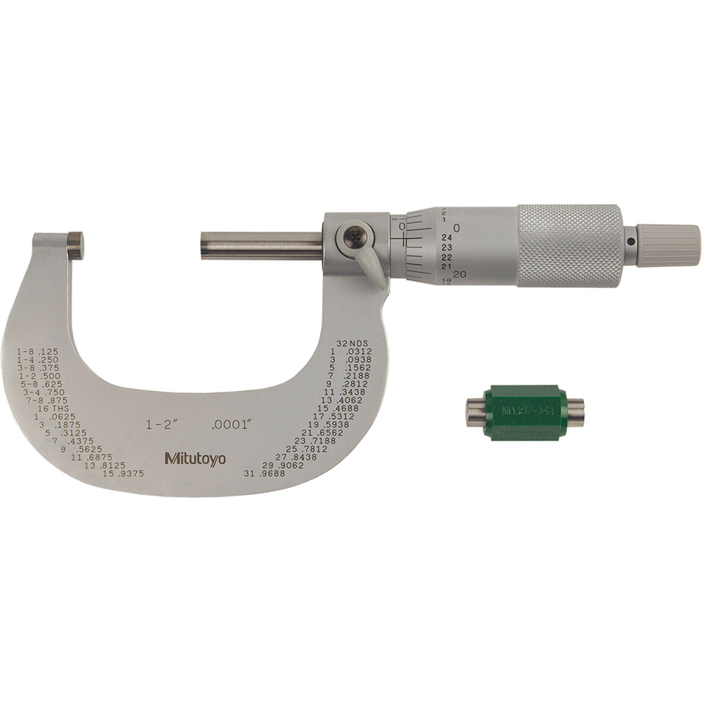 Mitutoyo 102-328-10 Mechanical Outside Micrometer 1 to 2", 0.0001" Graduation