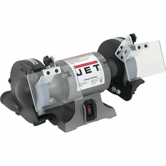 Jet 577101 6" Wheel Diam x 3/4" Wheel Width, 1/2 hp Grinder