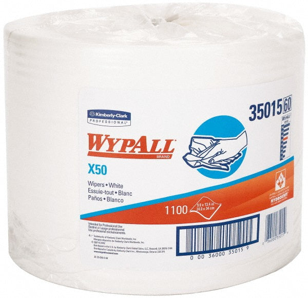WypAll 35015 GeneralClean X50 Cleaning Cloths, Jumbo Roll, Strong for Extended Use, White