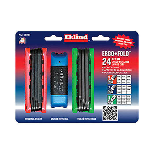 Eklind 25024 Torx Key Set 24 Pc, Fold-Up Handle, T8 to T30