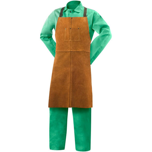 Steiner 92165 Bibs & Cape Sleeves Garment Style Bibs  Material Cowhide  Material Leather  Color Brown  Closure Type Strap  Flame Resistant Yes