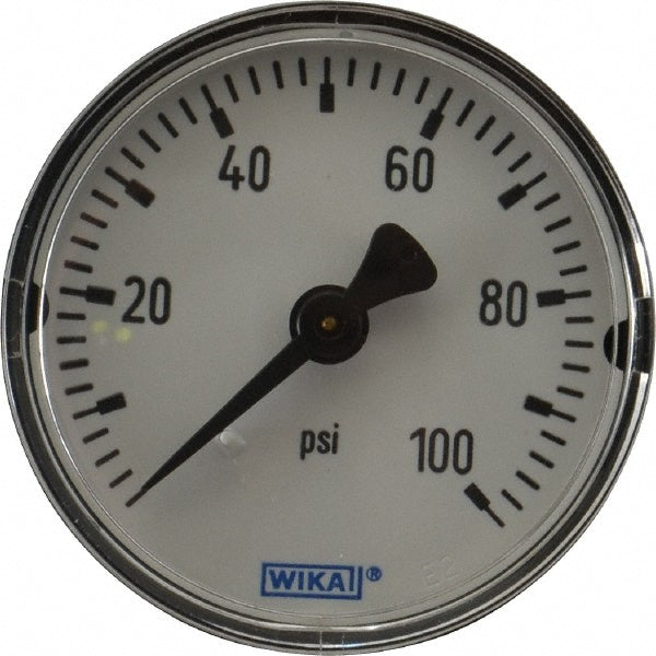 Wika 4253290 Pressure Gauge 2" Dial, 1/4" Thread, NPT, Center Back Mount