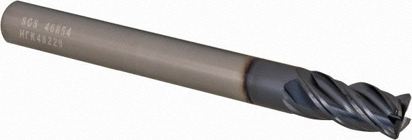 Kyocera SGS Precision Tools 46854 Corner Radius End Mill 6 mm Dia, 6 mm LOC, 0.5 mm Radius, 4 Flutes, Solid Carbide
