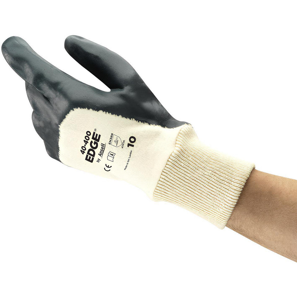 Ansell 218711 Series 40-400 General Purpose Work Gloves Medium, Nitrile-Coated Split Leather