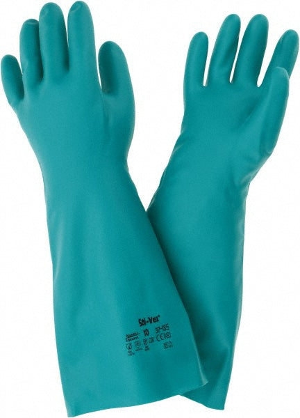 Ansell 117301 Series 37-185 Chemical Resistant Gloves  Size X-Large,  22.00 Thick,  Nitrile,  Nitrile,  Unsupported,