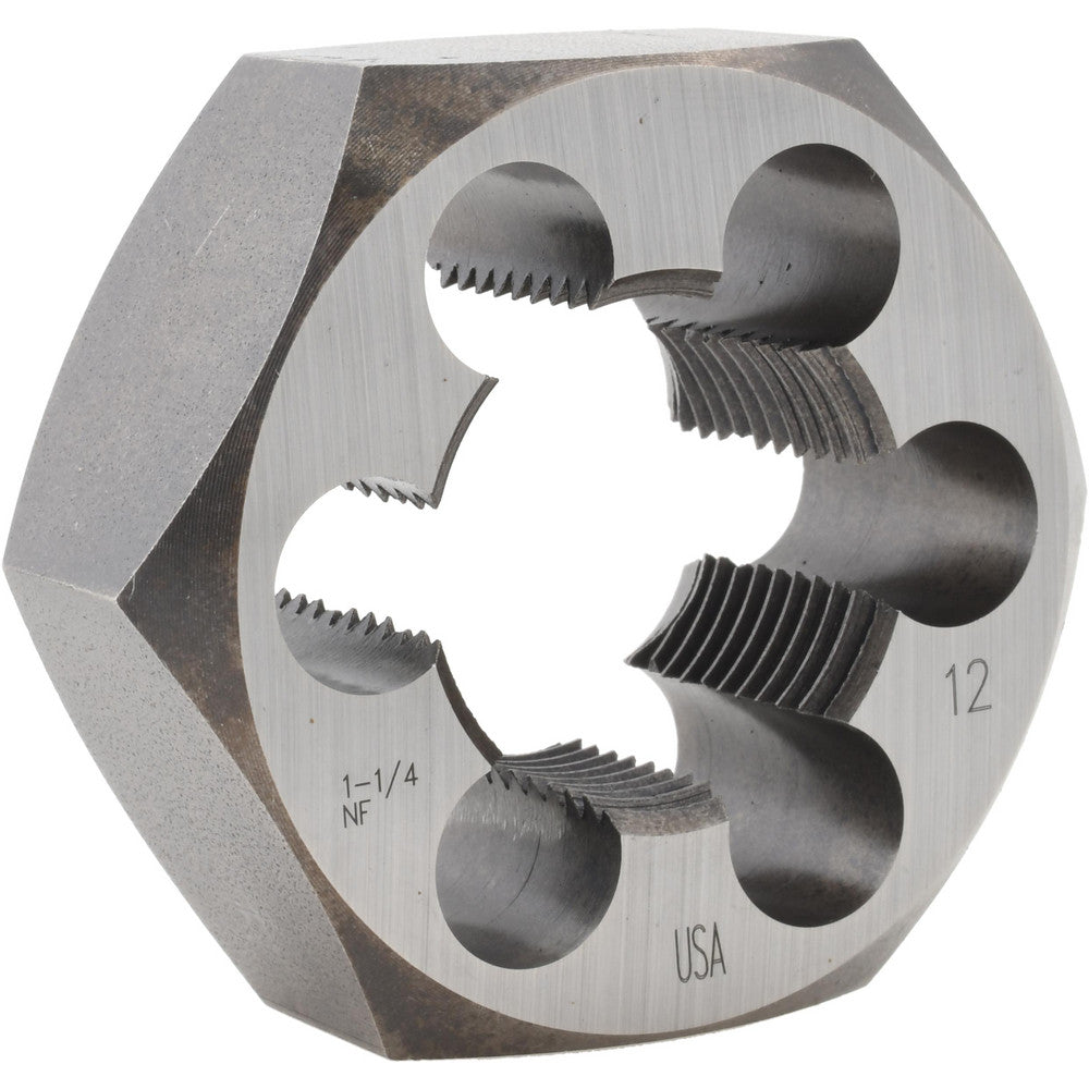 Cle-Line C65629 Hex Rethreading Die 1-1/4 - 12, 1" Thick, Right Hand, Carbon Steel