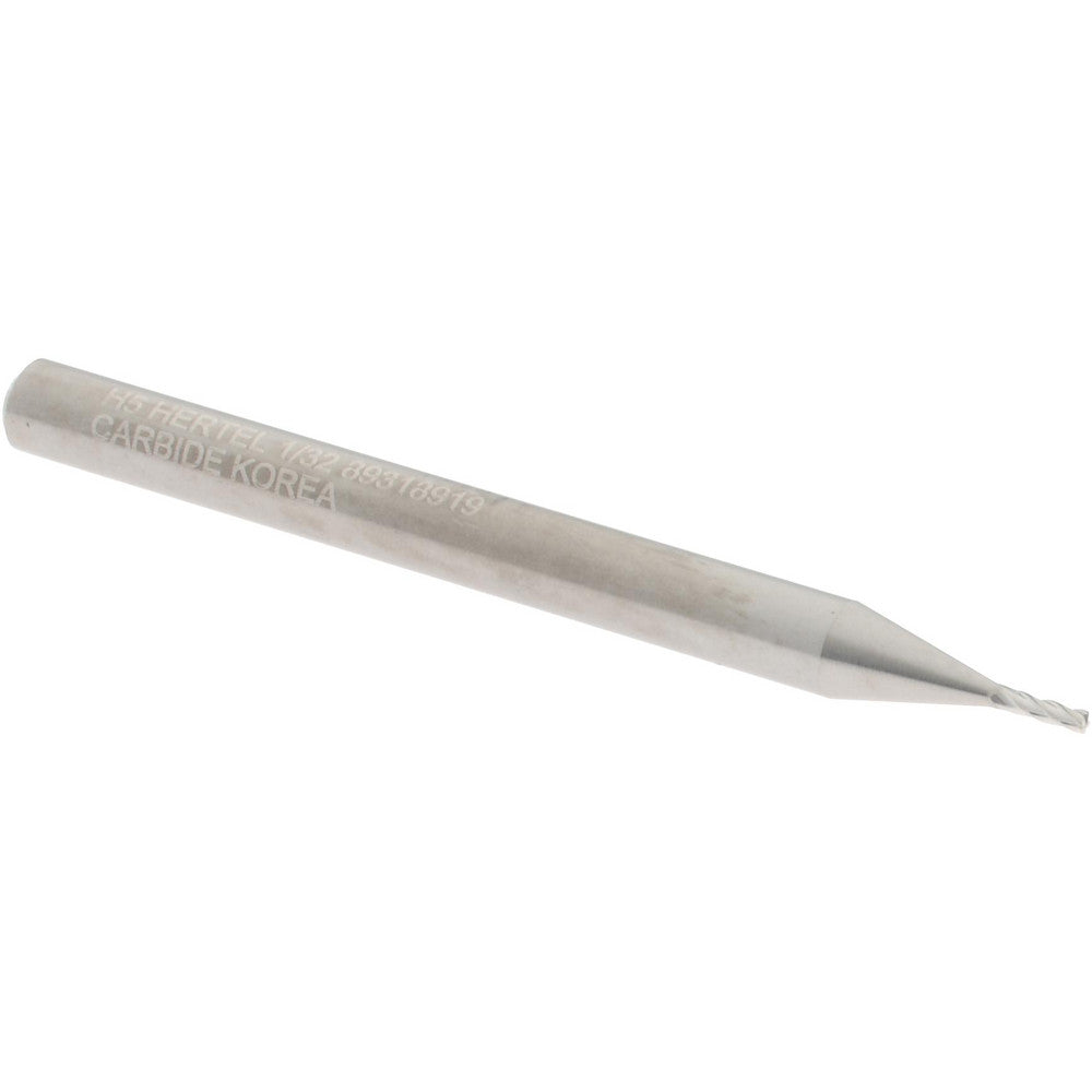 Hertel 89318919 Square End Mill 0.0313" Dia, 0.0938" LOC, 4 Flute, Solid Carbide