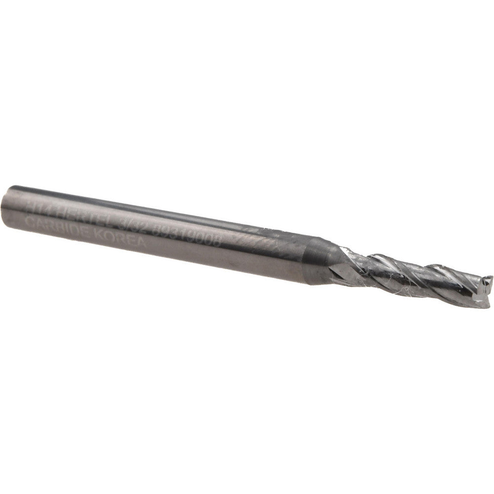Hertel 89319008 Square End Mill 3/32" Dia, 3/8" LOC, 3 Flute, Solid Carbide