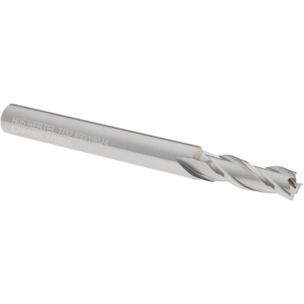 Hertel 89319024 Square End Mill 7/32" Dia, 5/8" LOC, 3 Flute, Solid Carbide