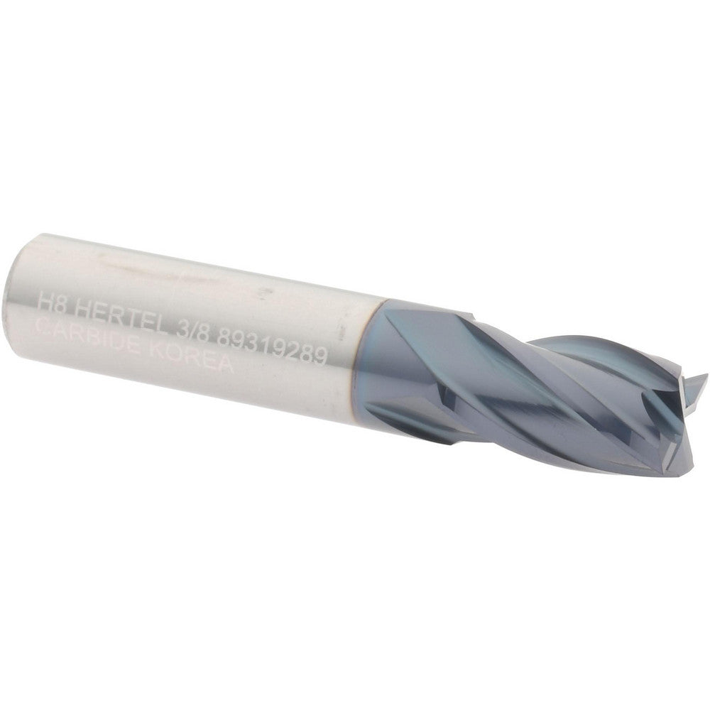 Hertel 89319289 Square End Mill 3/8" Dia, 5/8" LOC, 4 Flute, Solid Carbide