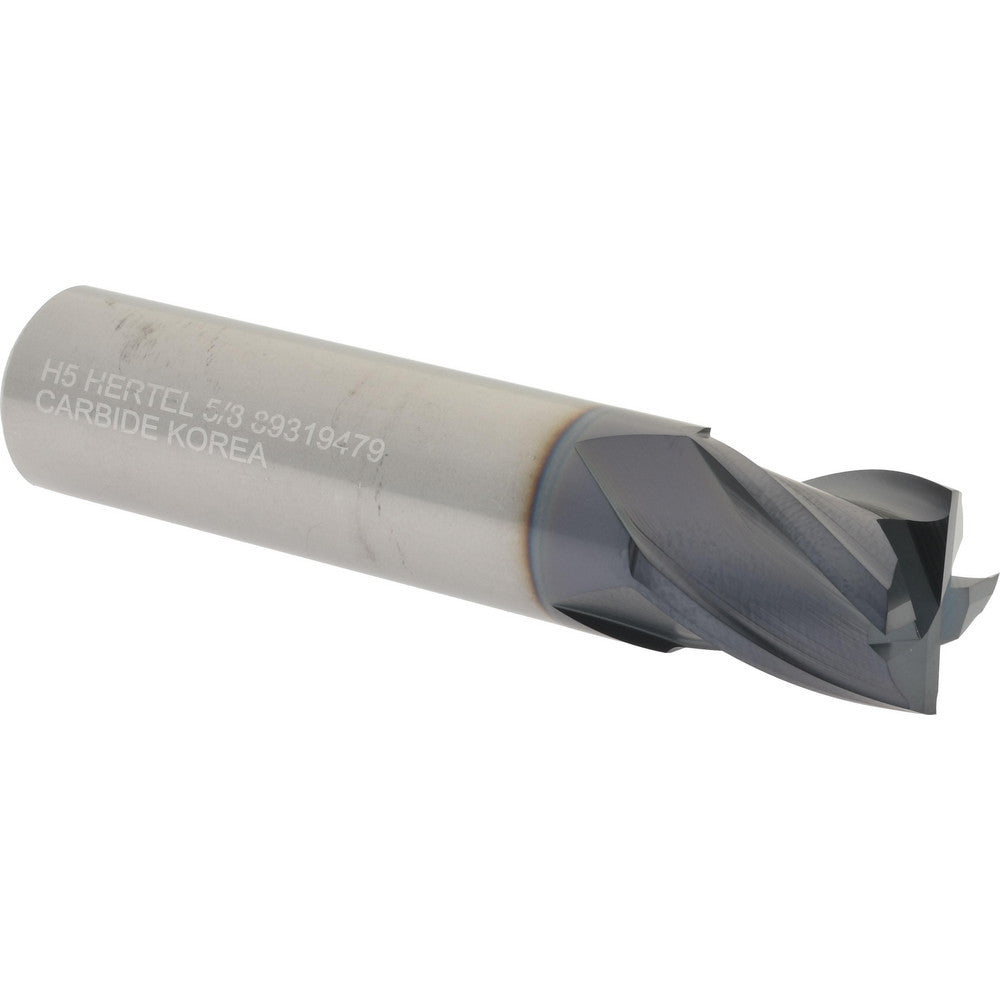 Hertel 89319479 Square End Mill 5/8" Dia, 3/4" LOC, 4 Flute, Solid Carbide