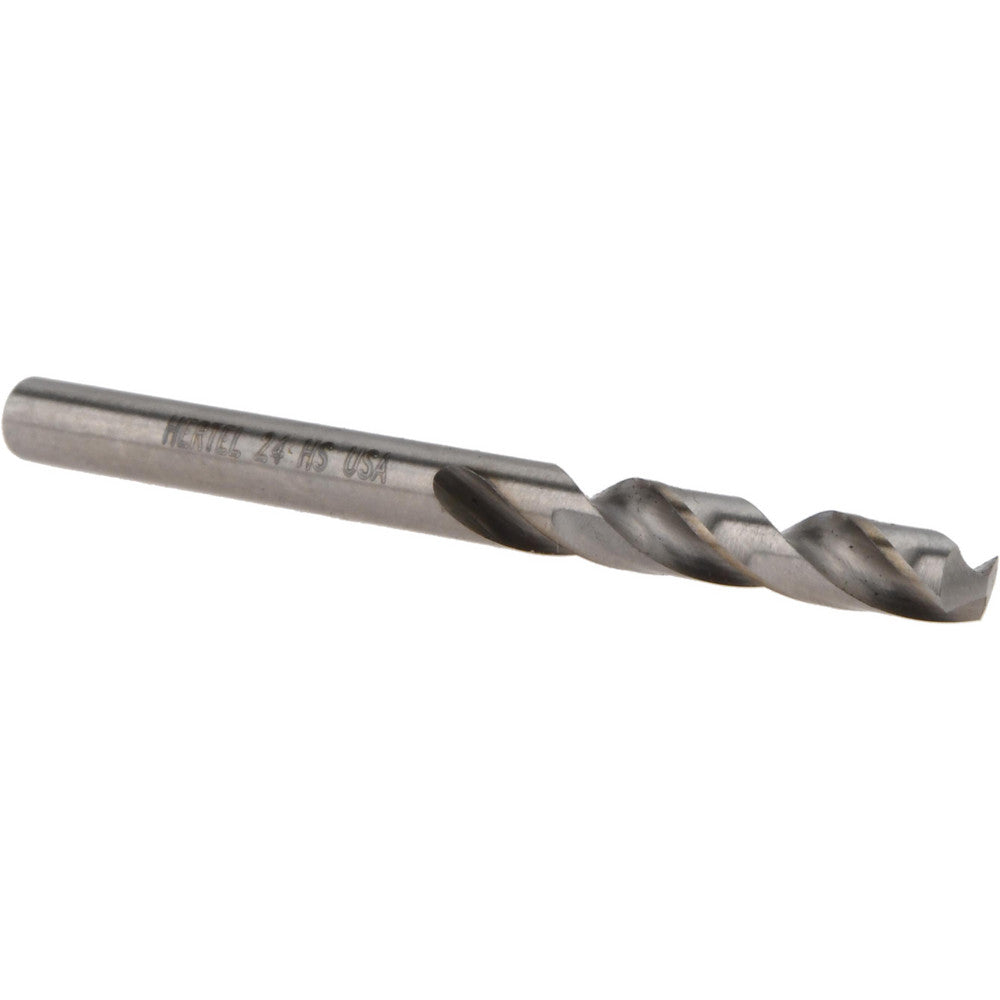 Hertel 89320576 Screw Machine Length Drill Bit Size #24, 118 deg Point, High-Speed Steel