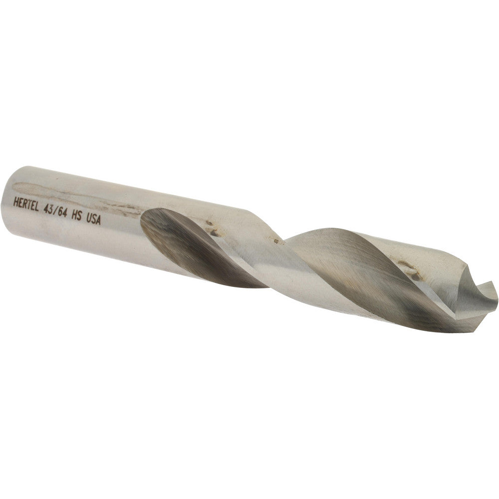 Hertel 89321822 Screw Machine Length Drill Bit 43/64" Dia, 118 &deg Point, High Speed Steel