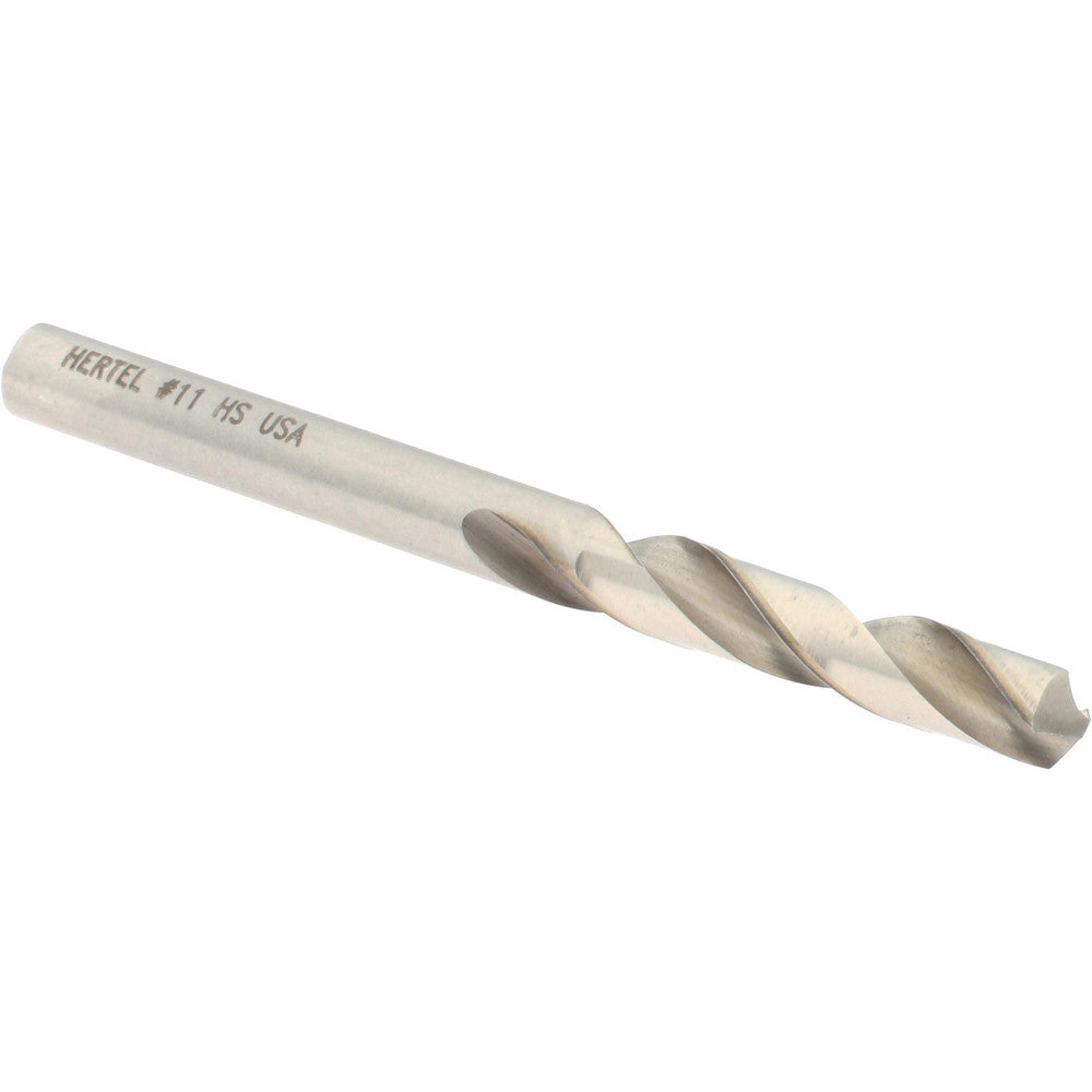 Hertel 89322085 Screw Machine Length Drill Bit #11 (0.1910) Dia, 118 deg, HSS