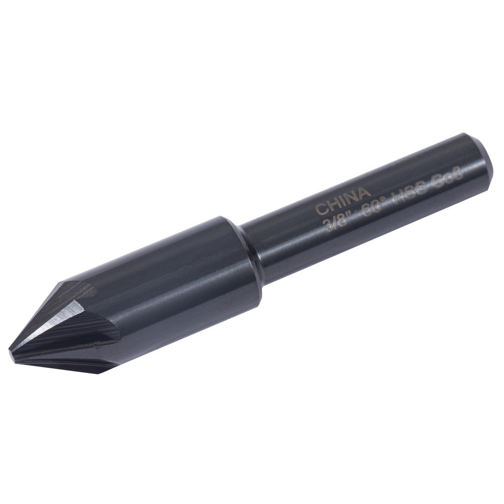 Hertel GX89330039 Countersink 3/8" Head Dia, 60.00 deg Included Angle, 6 Flute, High-Speed Steel, Right Hand Cut