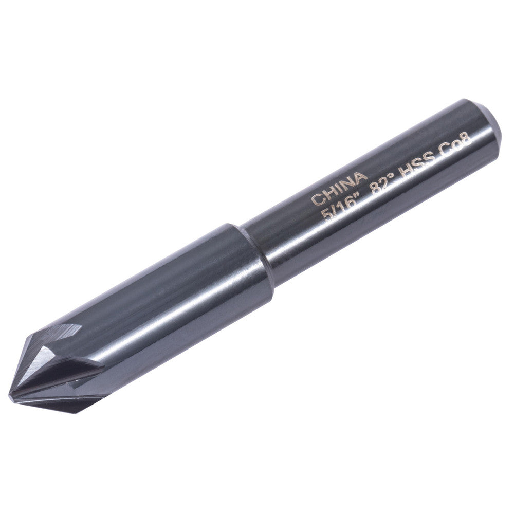 Hertel GX89330138 Countersink 5/16" Head Dia, 82.00 deg Included Angle, 6 Flute, High-Speed Steel, Right Hand Cut