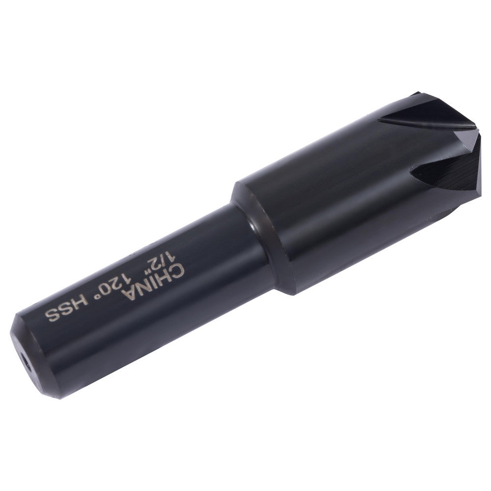 Hertel GX89330211 Countersink 1/2" Head Dia, 120.00 deg Included Angle, 6 Flute, High-Speed Steel, Right Hand Cut