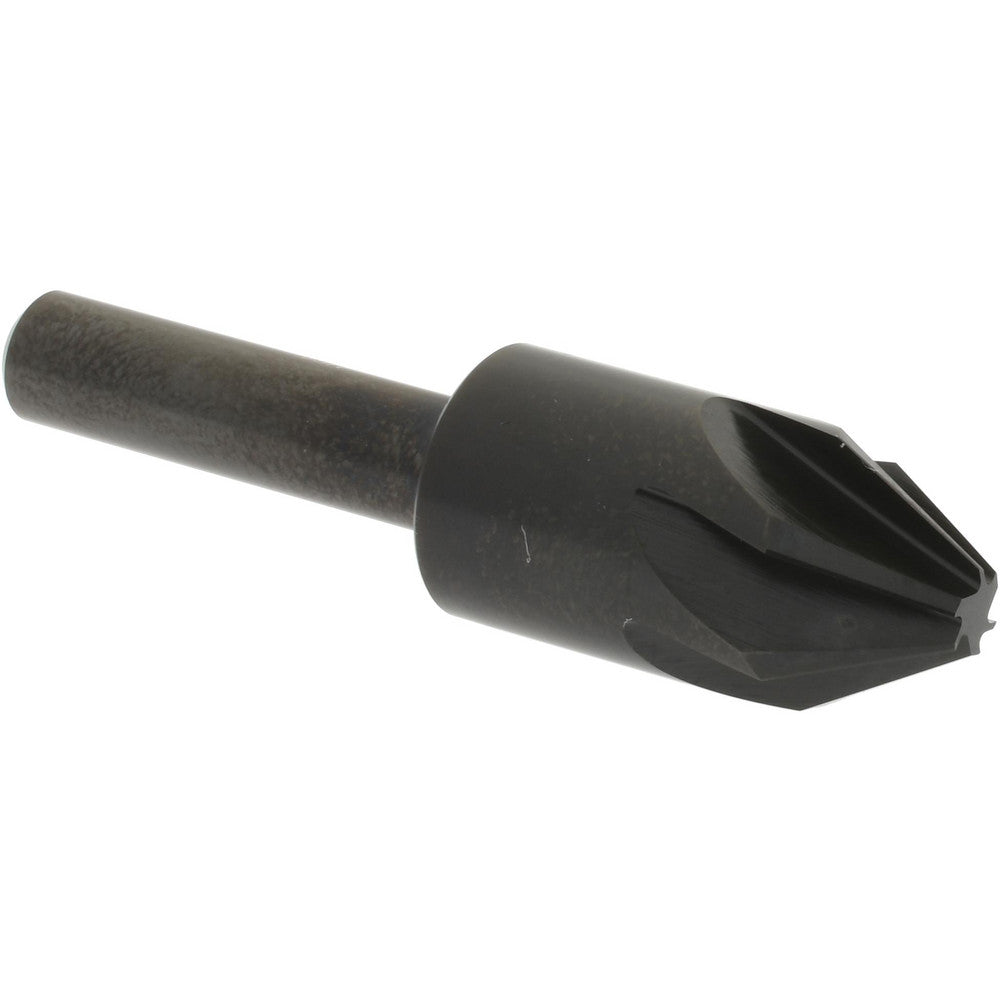 Hertel GX89330781 Countersink 1/2" Head Dia, 60.00 deg Included Angle, 6 Flute, High-Speed Steel, Right Hand Cut
