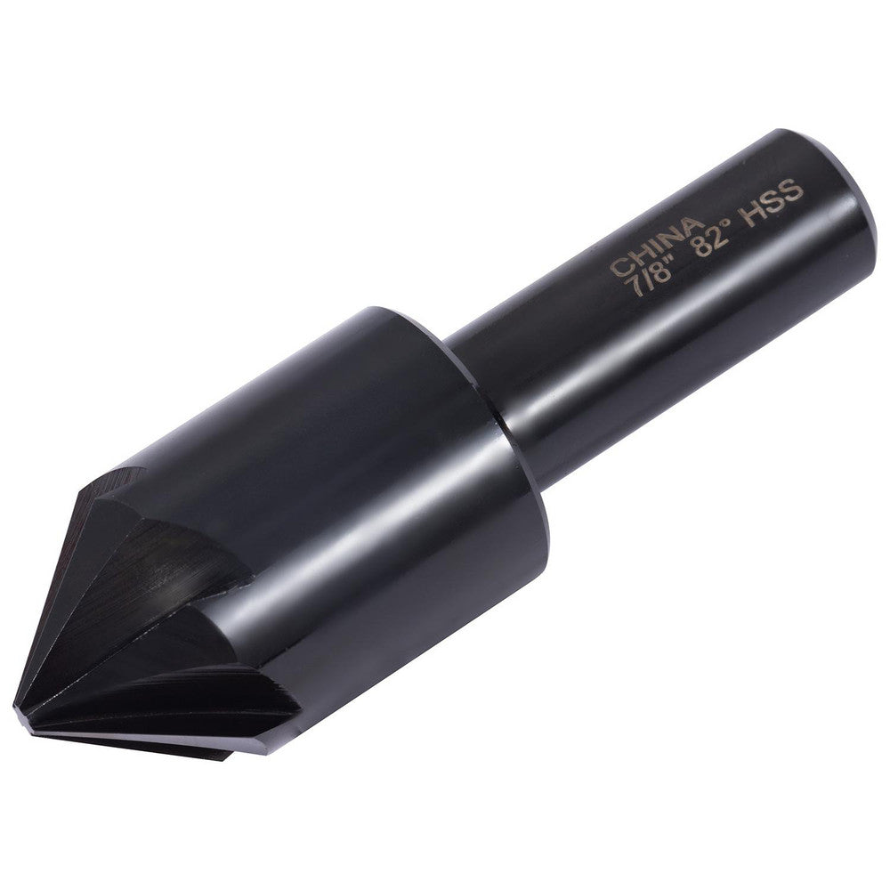 Hertel GX89331193 Countersink 7/8" Head Dia, 82.00 deg Included Angle, 6 Flute, High-Speed Steel, Right Hand Cut