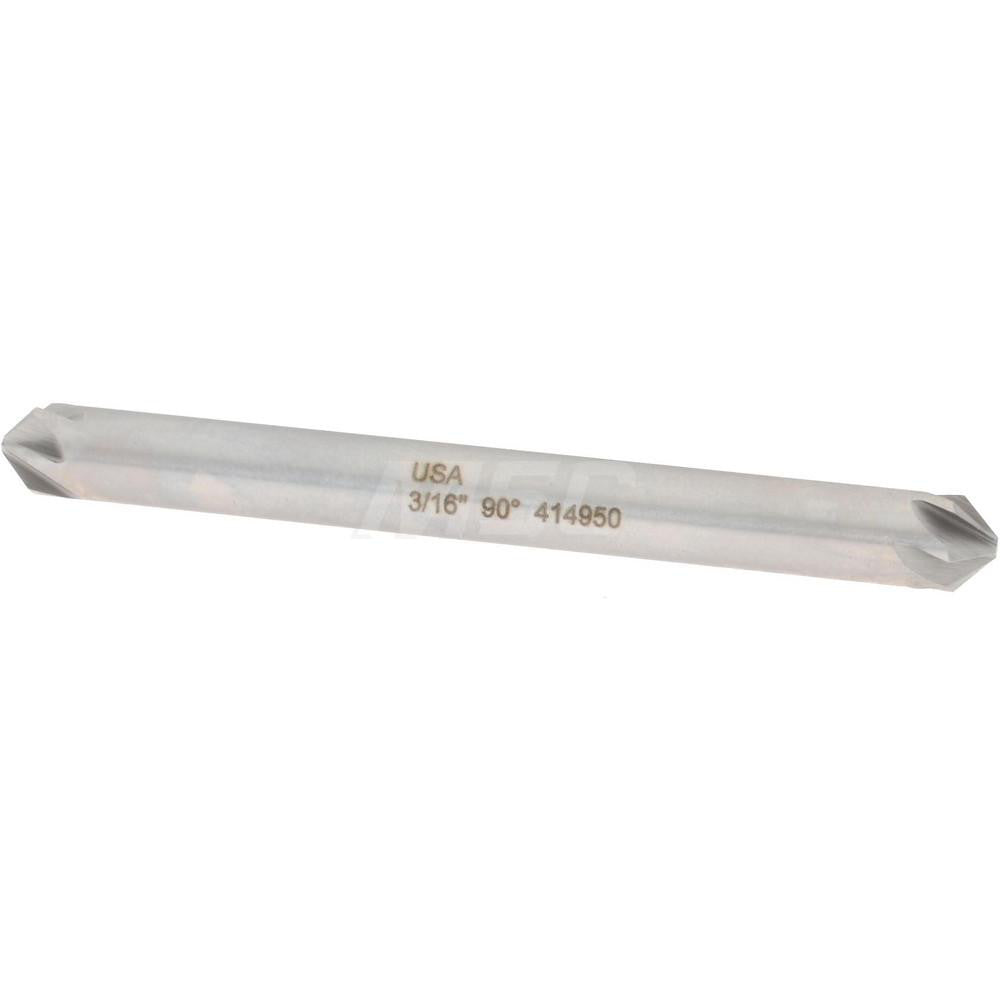 Hertel GX89331490 Countersink 3/16" Head Dia, 90.00 deg Included Angle, 6 Flute, High-Speed Steel, Right Hand Cut