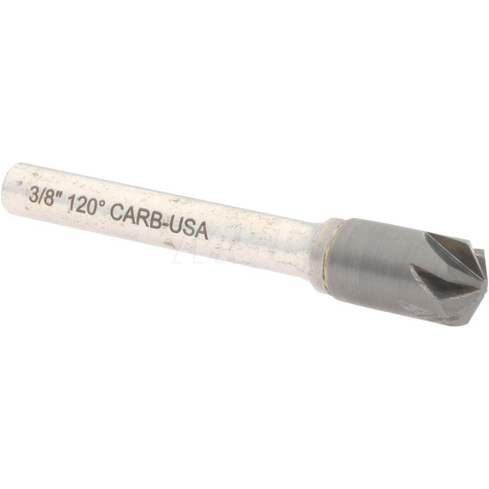 Hertel 336-005090 Countersink 3/8" Head Dia, 120.00 deg Included Angle, 6 Flute, Solid Carbide, Right Hand Cut
