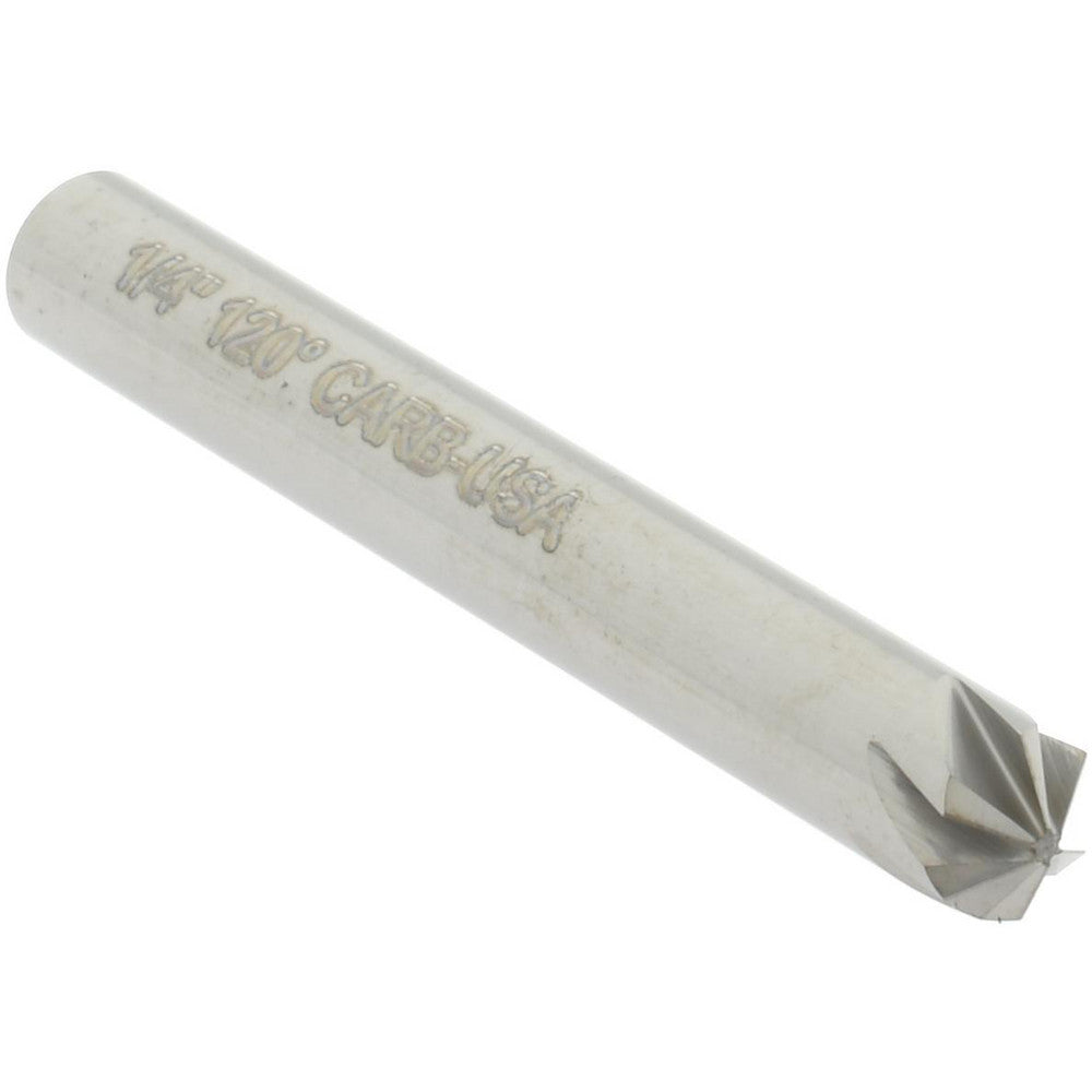 Hertel 336-003090 Countersink 1/4" Head Dia, 120.00 deg Included Angle, 6 Flute, Solid Carbide, Right Hand Cut
