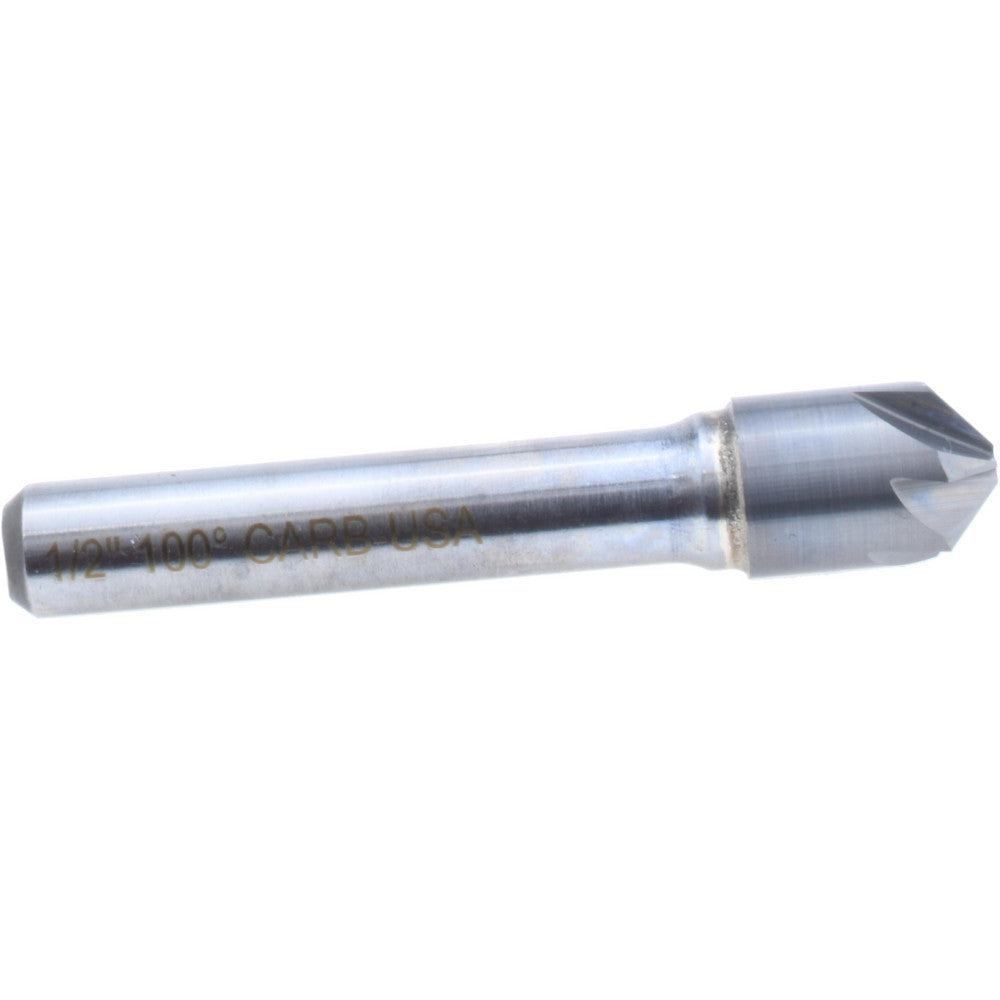 Hertel 336-006580 Countersink 1/2" Head Dia, 100.00 deg Included Angle, 6 Flute, Solid Carbide, Right Hand Cut
