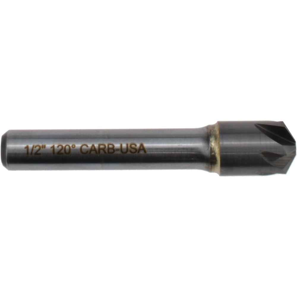 Hertel 336-006590 Countersink 1/2" Head Dia, 120.00 deg Included Angle, 6 Flute, Solid Carbide, Right Hand Cut