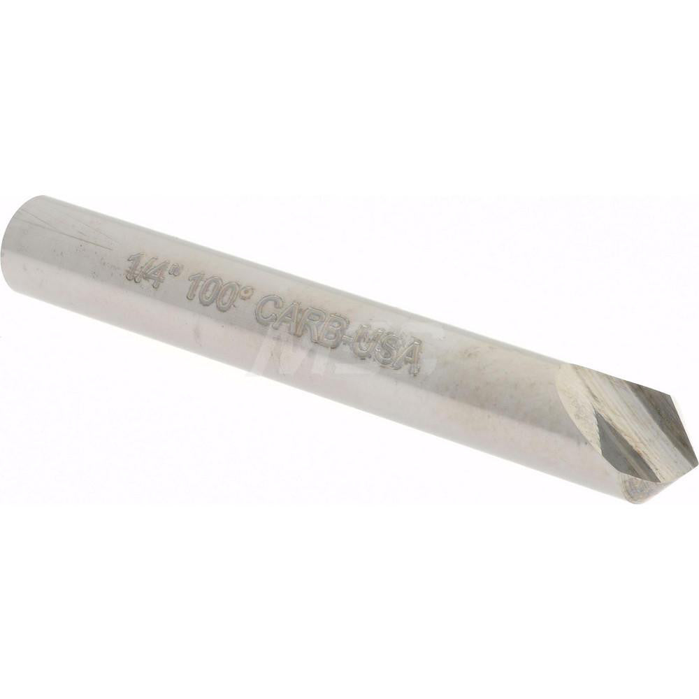 Hertel 331-203080 Countersink 1/4" Head Dia, 100.00 deg Included Angle, 1 Flute, Solid Carbide, Right Hand Cut