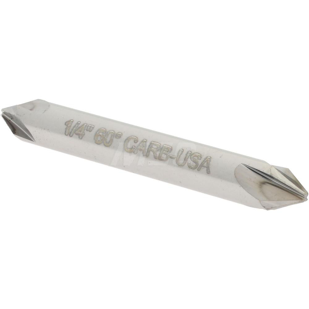 Hertel 334-203050 Countersink 1/4" Head Dia, 60.00 deg Included Angle, 4 Flute, Solid Carbide, Right Hand Cut