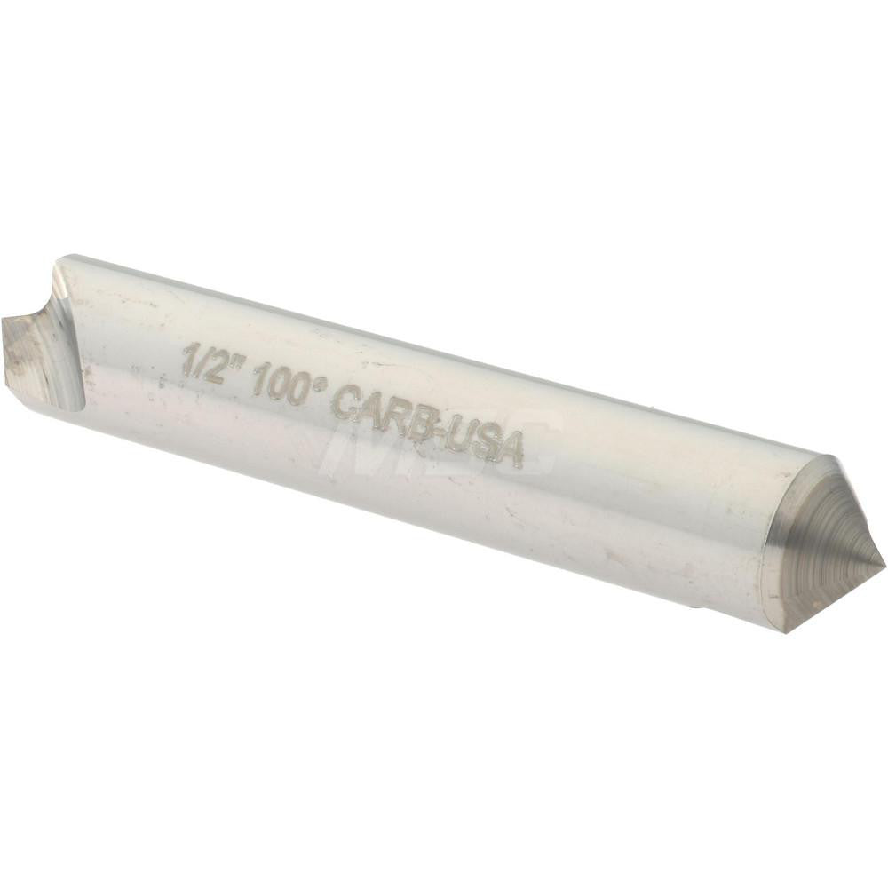 Hertel 331-206080 Countersink 1/2" Head Dia, 100.00 deg Included Angle, 1 Flute, Solid Carbide, Right Hand Cut