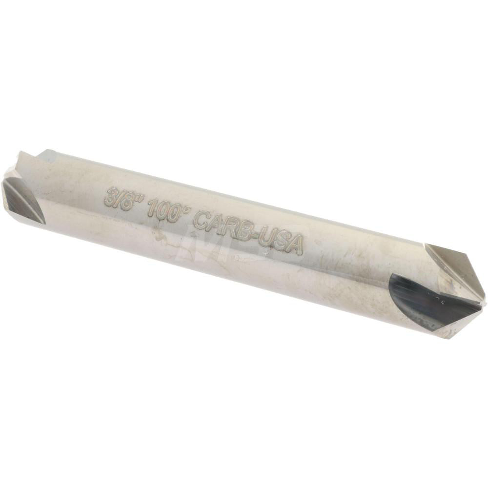 Hertel 334-205080 Countersink 3/8" Head Dia, 100.00 deg Included Angle, 4 Flute, Solid Carbide, Right Hand Cut