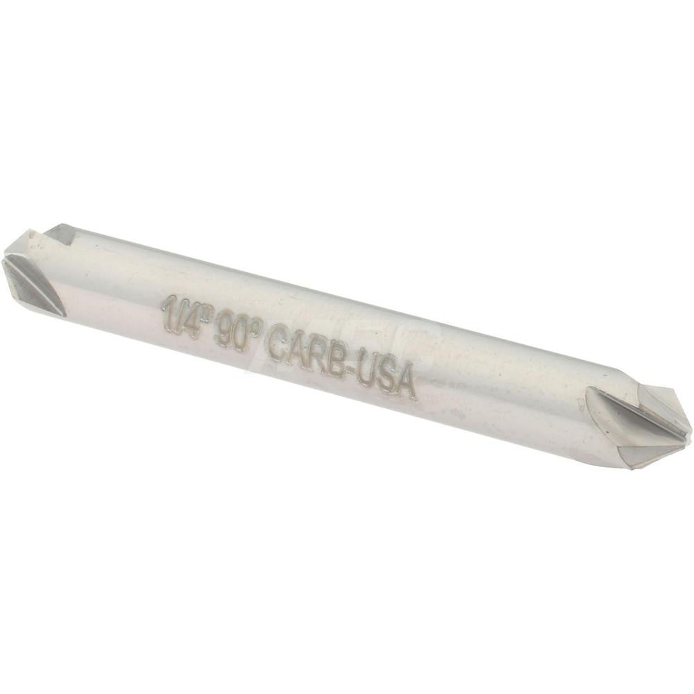 Hertel 334-203070 Countersink 1/4" Head Dia, 90.00 deg Included Angle, 4 Flute, Solid Carbide, Right Hand Cut