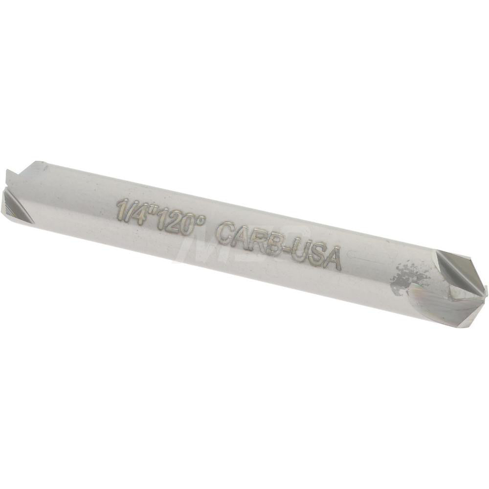 Hertel 334-203100 Countersink 1/4" Head Dia, 120.00 deg Included Angle, 4 Flute, Solid Carbide, Right Hand Cut