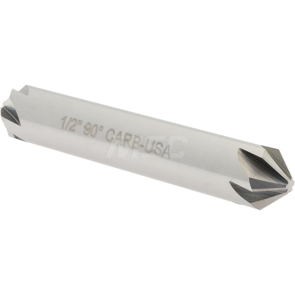 Hertel 336-206070 Countersink 1/2" Head Dia, 90.00 deg Included Angle, 6 Flute, Solid Carbide, Right Hand Cut