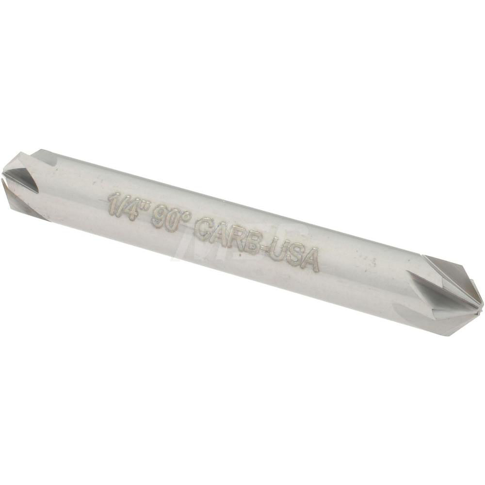 Hertel 336-203070 Countersink 1/4" Head Dia, 90.00 deg Included Angle, 6 Flute, Solid Carbide, Right Hand Cut