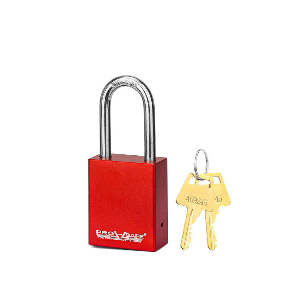 PRO-SAFE BD-A21D Lockout Padlock Keyed Different, Aluminum, 1.5™ High, Stainless Steel Shackle, Red