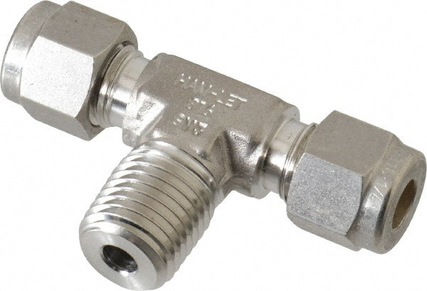 Ham-Let 3002356 Compression Tube Male Branch Tee 1/4" Thread, Compression x Compression x MNPT