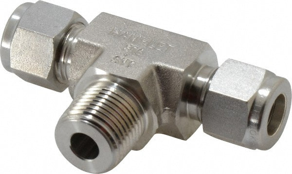 Ham-Let 3002362 Compression Tube Male Branch Tee 3/8" Thread, Compression x Compression x MNPT