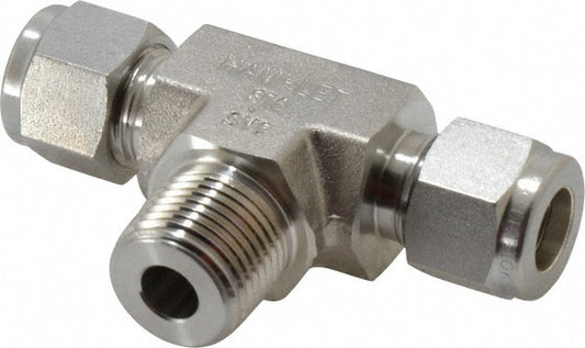 Ham-Let 3002362 Compression Tube Male Branch Tee 3/8" Thread, Compression x Compression x MNPT