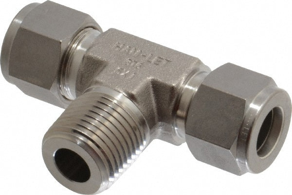 Ham-Let 3002366 Compression Tube Male Branch Tee 1/2" Thread, Compression x Compression x MNPT