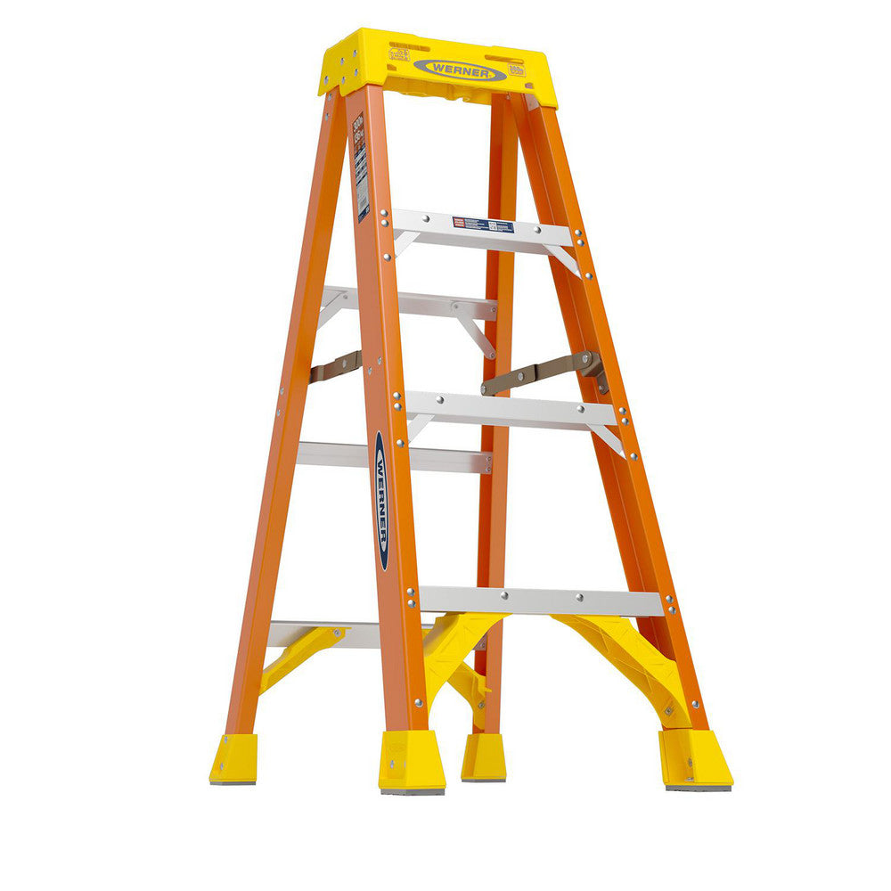 Werner 6204 3 Step Fiberglass Foldable Step Ladder Type IA 300 lb Capacity 4' 1" Height