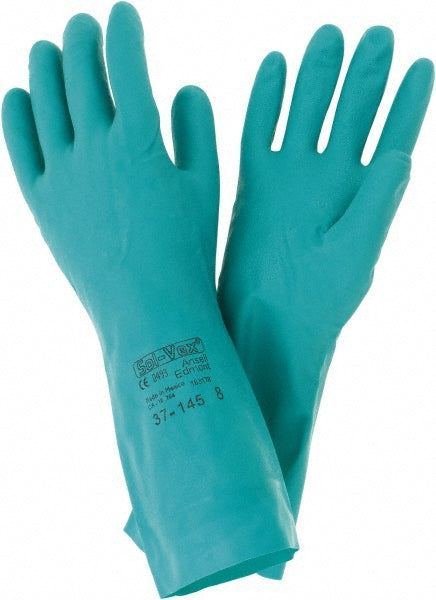 Ansell 117074 Series 37-145 Chemical Resistant Gloves  Size Medium,  11.00 Thick,  Nitrile,  Nitrile,  Unsupported,