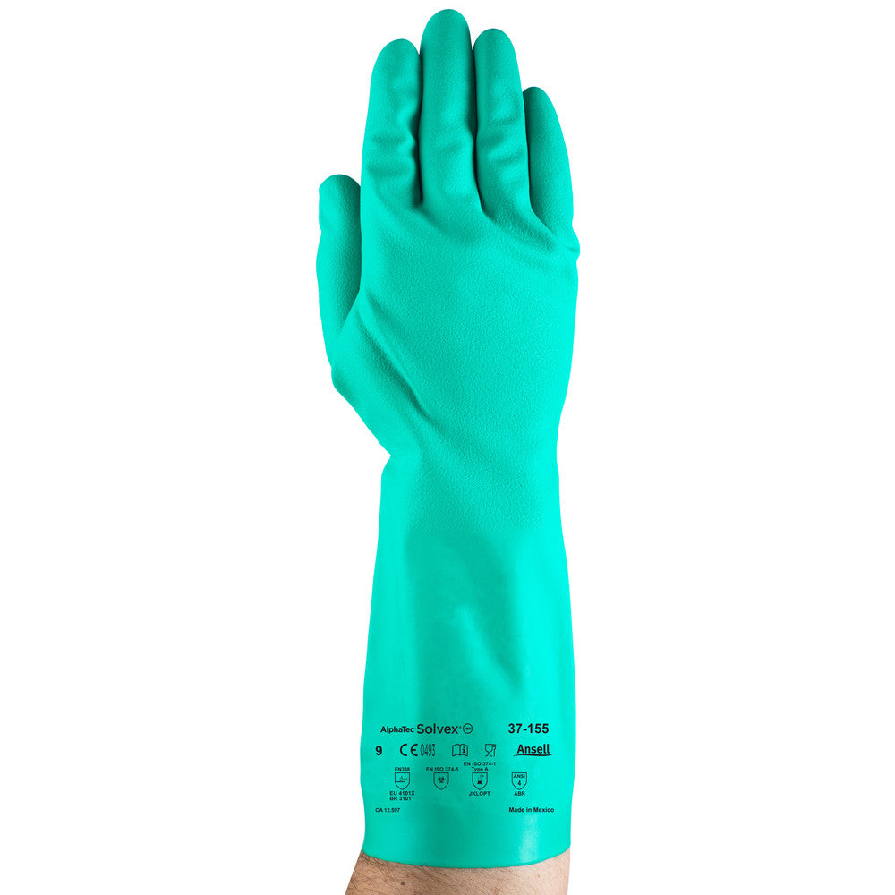Ansell 117145 Series 37-155 Chemical Resistant Gloves  15.00 Thick,  Nitrile,  Nitrile,  Unsupported,