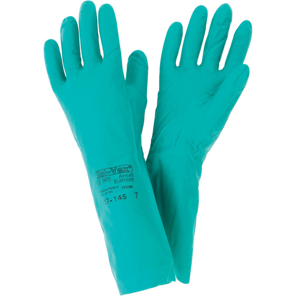Ansell 117208 Chemical Resistant Gloves AlphaTEC™ 37-165, Size Medium, 22.00 mil, Nitrile-Coated, Nitrile, Unsupported