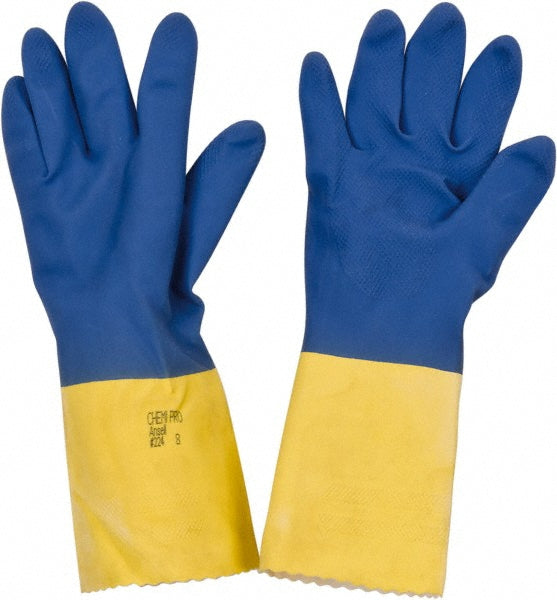 Ansell 87224080 Chemical Resistant Gloves Size Medium, 27.00 Thick, Latex, Latex, Supported,
