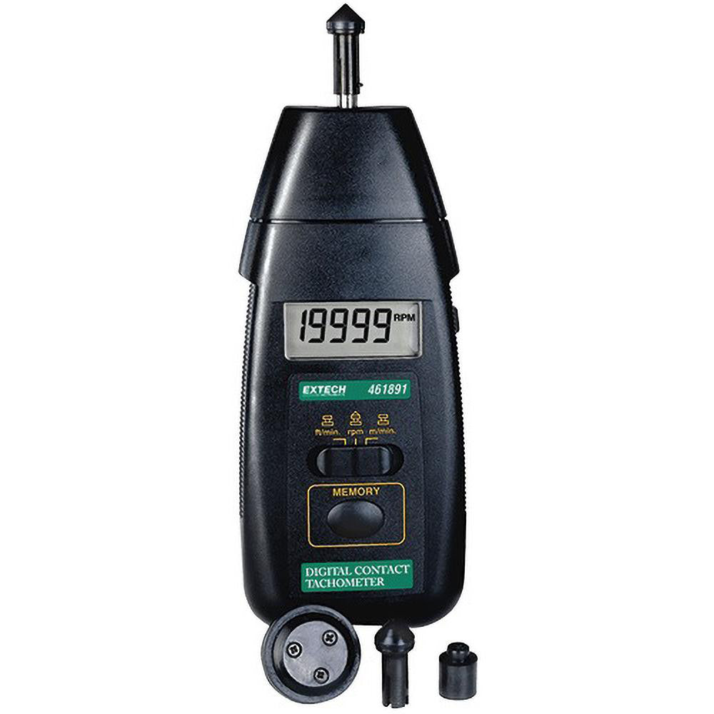 Extech 461891 Accurate up to 0.05%, 0.1 RPM Resolution, Contact Tachometer