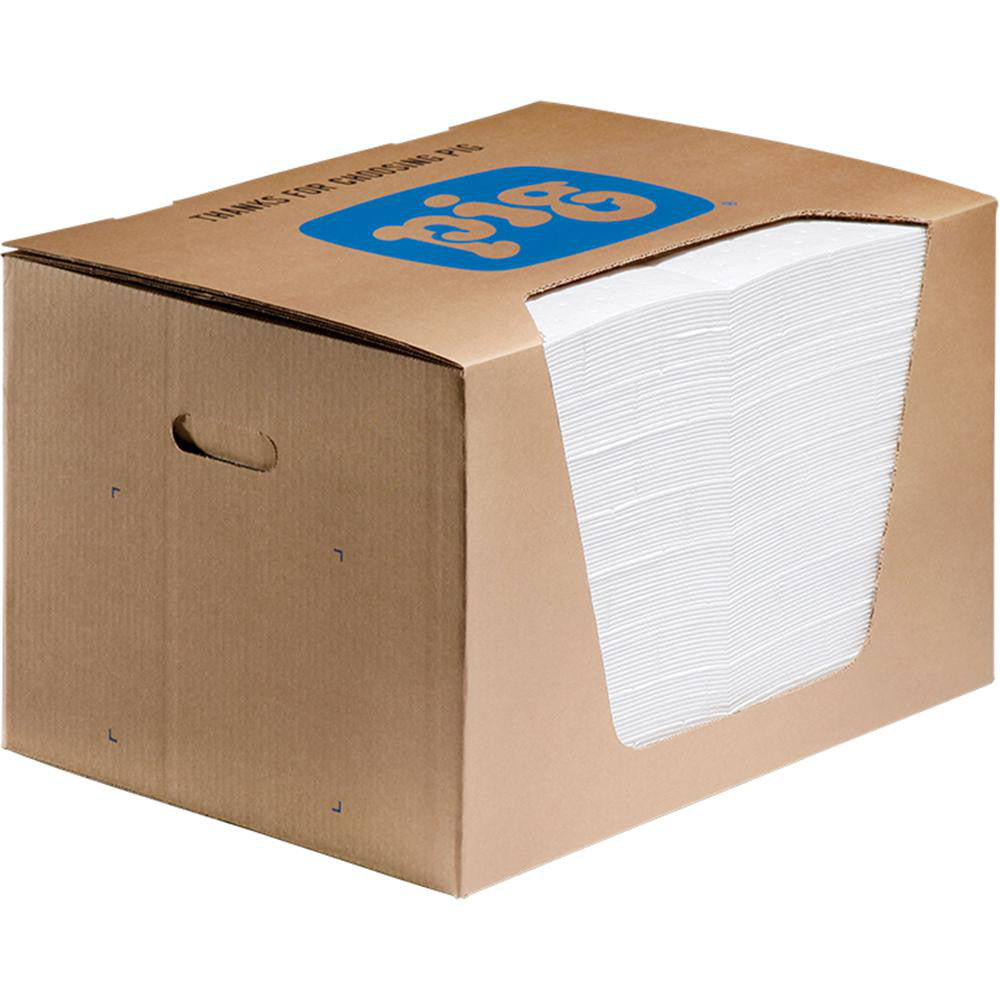 New Pig MAT440 Pads, Rolls & Mats Product Type Pad  Application Oil Only  Overall Length (Inch) 20in  Width (Decimal Inch - 4 Decimals) 15.0000  Material Polypropylene  Fluids Absorbed Oil Fuel Oil Based Liquids