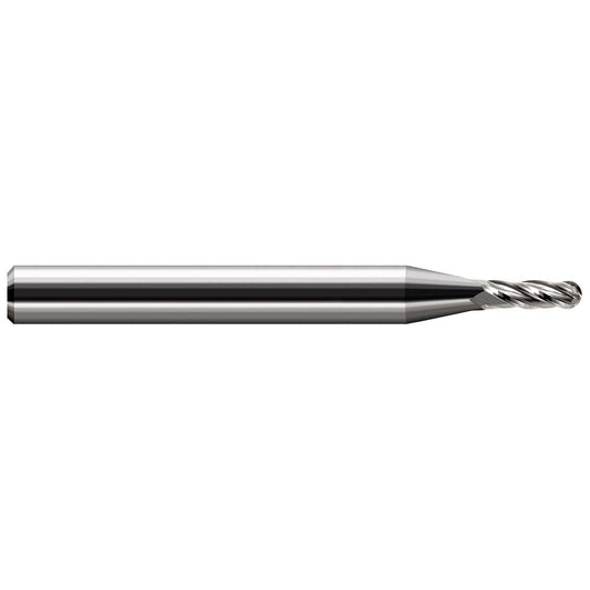 Harvey Tool 74062 Ball End Mill 0.0620" Dia, 0.1860" LOC, 2 Flute, Solid Carbide